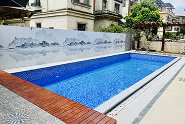 廣東東莞石排利豐中央公園私家別墅室外泳池改造工程